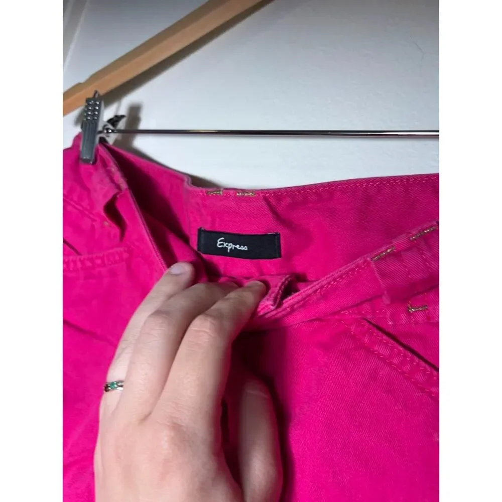 Express y2k VTG Micro Shorts Hot Pink Barbie Preppy Girly Legally Blonde sz 2